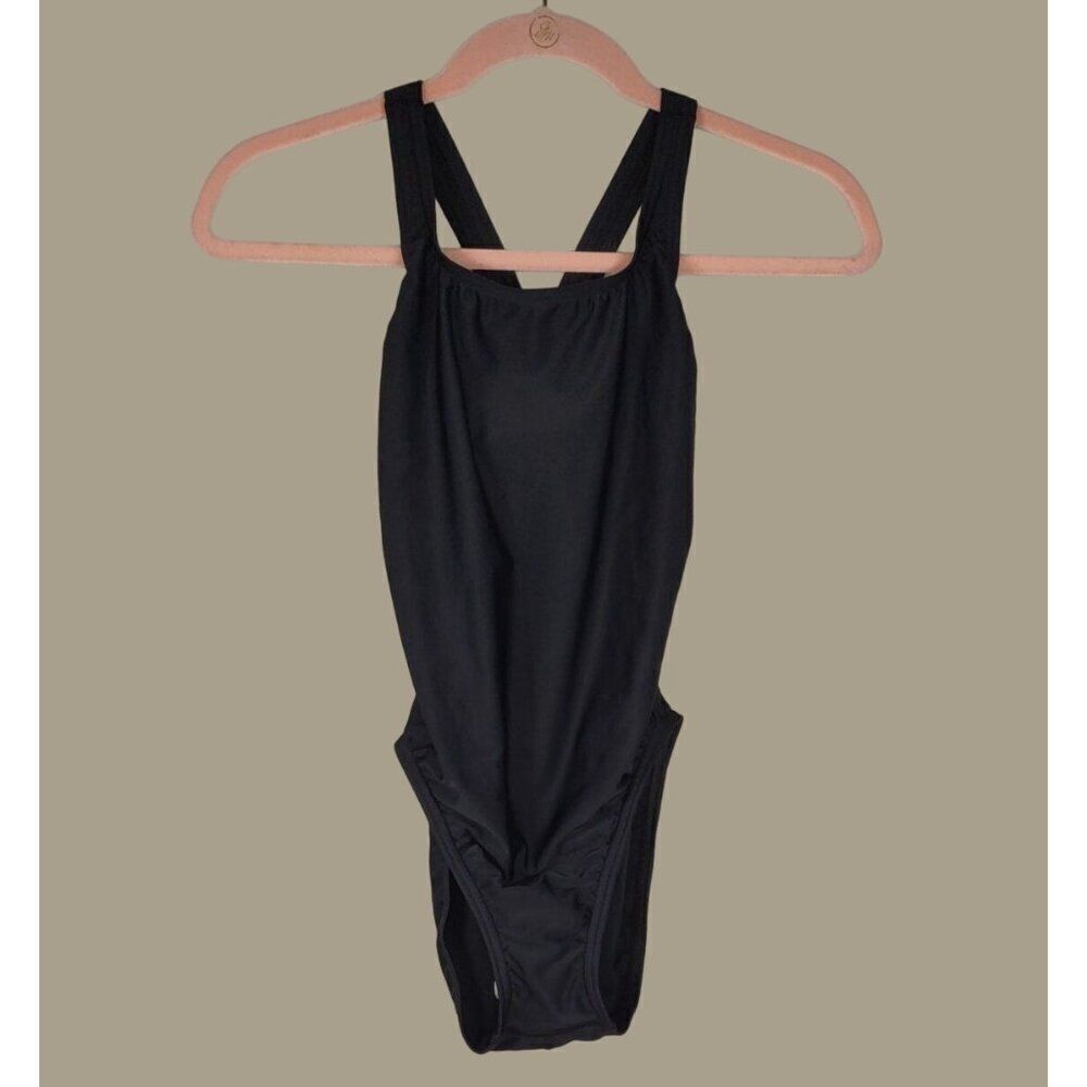 Speedo Pro LT Team Black One-Piece Training Swimsuit Size 8 34 NWT